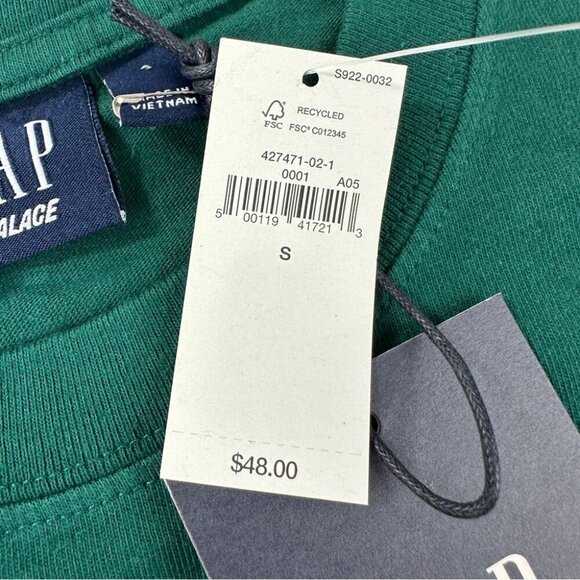 Palace x Gap Men's NWT T-shirt Size Small Rain Forest Green Streetwear - Picture 7 of 11
